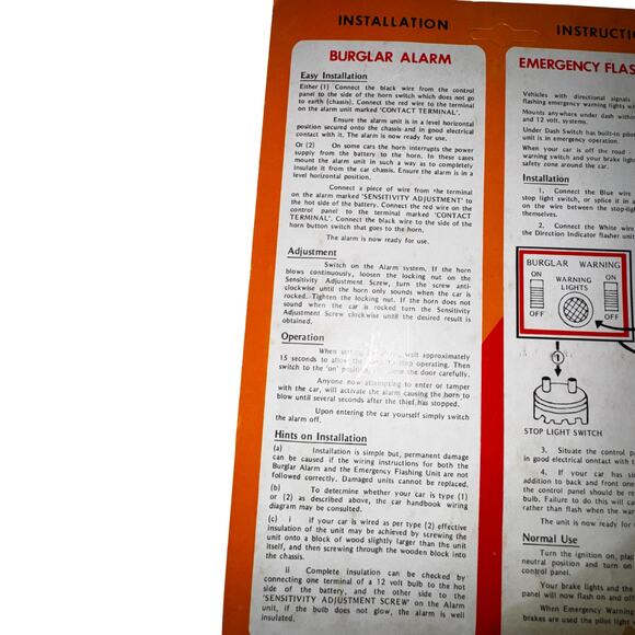 Vintage Safer-EMCO Auto Burglar Alarm NOS | 1970s Car Accessory - Picture 6 of 10